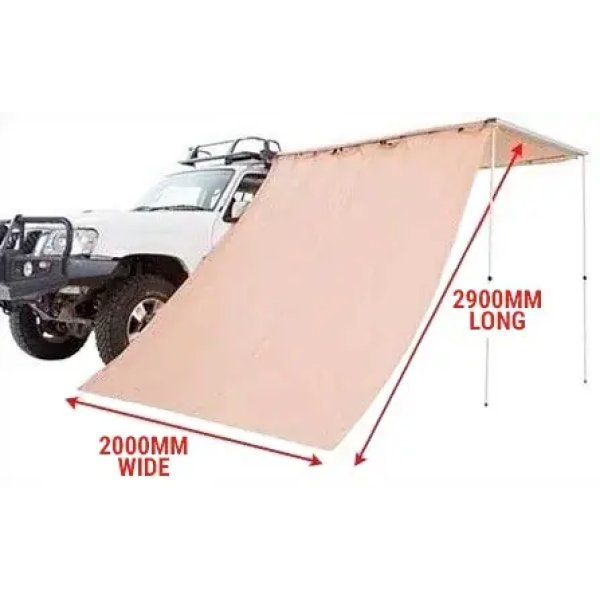 Cortavientos para toldo (frontal o lateral) OFFROAD mide 2x2.9m caqui - FRO2029K - Led4x4